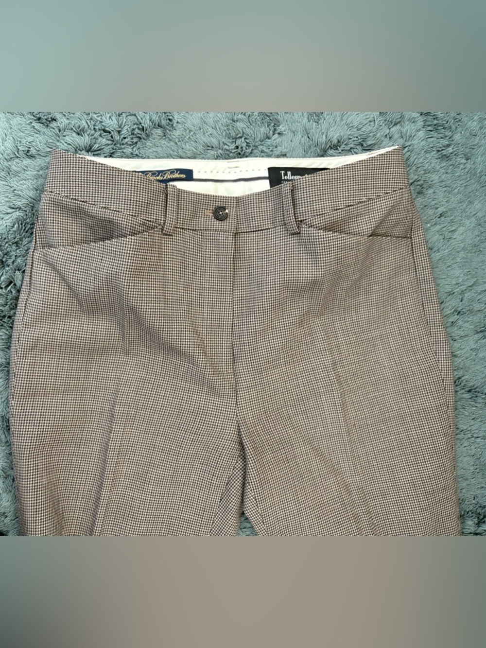 Brooks Brothers Women’s Tailored Trousers Houndstooth Pattern in Brown | Size 2